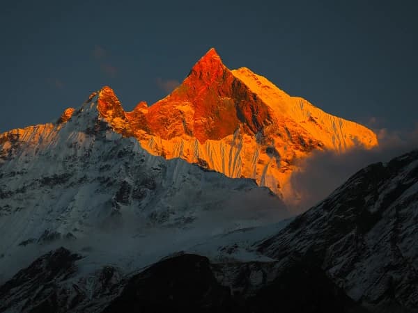 Annapurna Base Camp Trek Golden Hour View